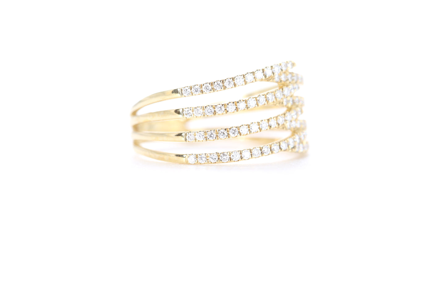 Contemporary Diamond Ring Yellow Gold