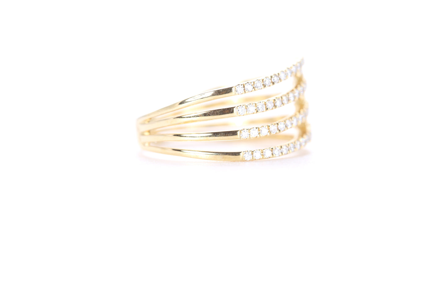 Contemporary Diamond Ring Yellow Gold