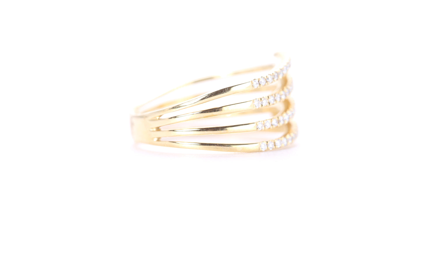 Contemporary Diamond Ring Yellow Gold