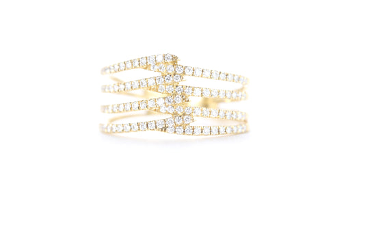 Contemporary Diamond Ring Yellow Gold