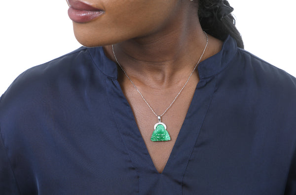 Jadeite Buddha with a Diamond Halo