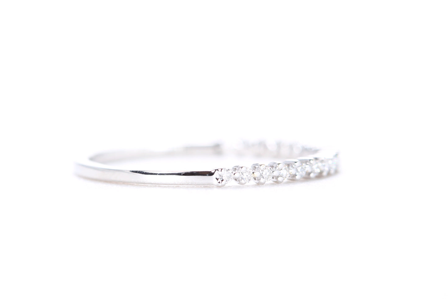 Delicate Diamond Ring 1/10 Carat in 18K White Gold