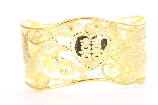 Dragon and Phoenix 24K Gold Cuff