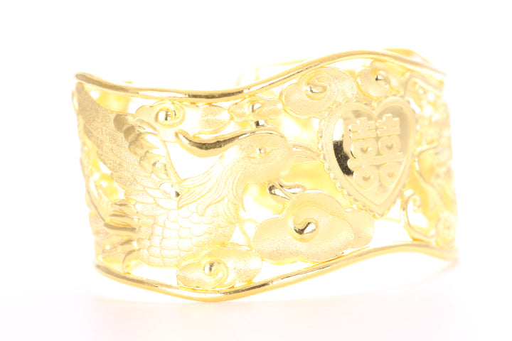 Dragon and Phoenix 24K Gold Cuff