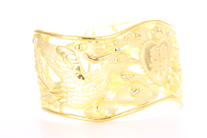 Dragon and Phoenix 24K Gold Cuff