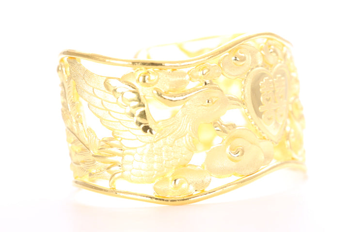 Dragon and Phoenix 24K Gold Cuff