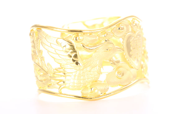 Dragon and Phoenix 24K Gold Cuff