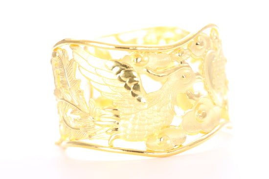 Dragon and Phoenix 24K Gold Cuff