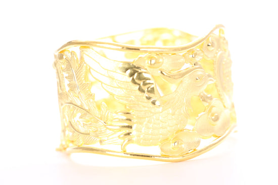 Dragon and Phoenix 24K Gold Cuff