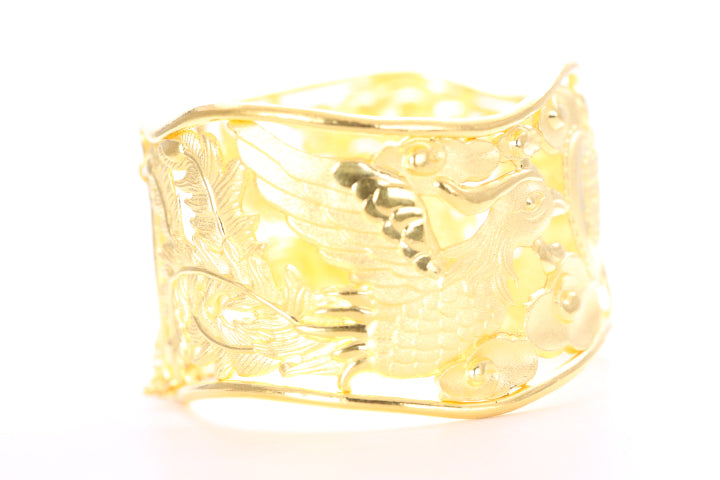 Dragon and Phoenix 24K Gold Cuff