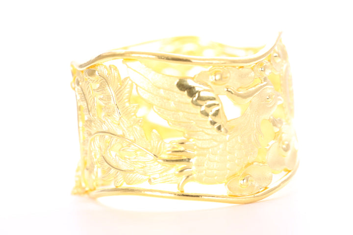 Dragon and Phoenix 24K Gold Cuff