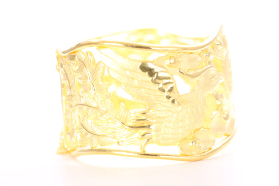 Dragon and Phoenix 24K Gold Cuff