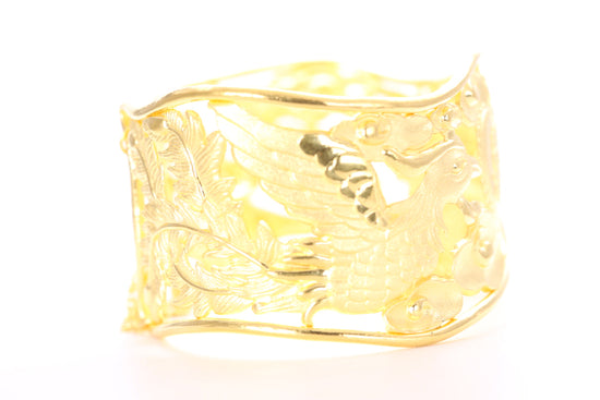 Dragon and Phoenix 24K Gold Cuff