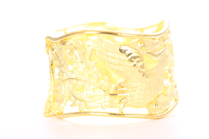 Dragon and Phoenix 24K Gold Cuff