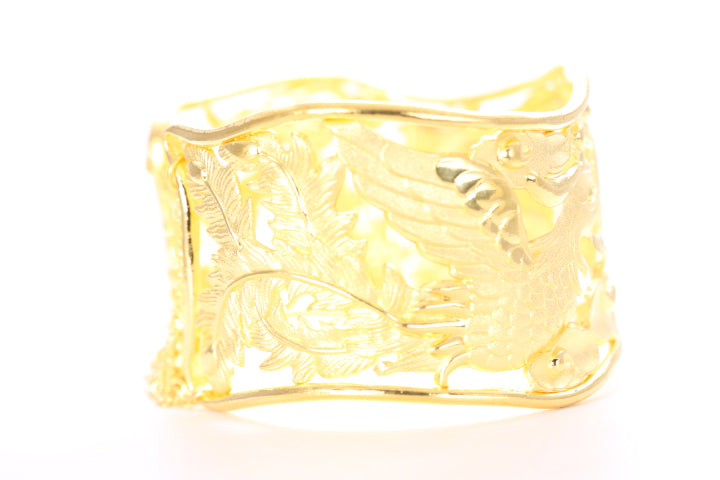 Dragon and Phoenix 24K Gold Cuff