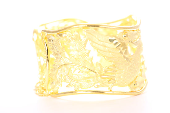 Dragon and Phoenix 24K Gold Cuff