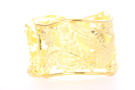 Dragon and Phoenix 24K Gold Cuff