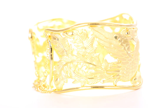 Dragon and Phoenix 24K Gold Cuff