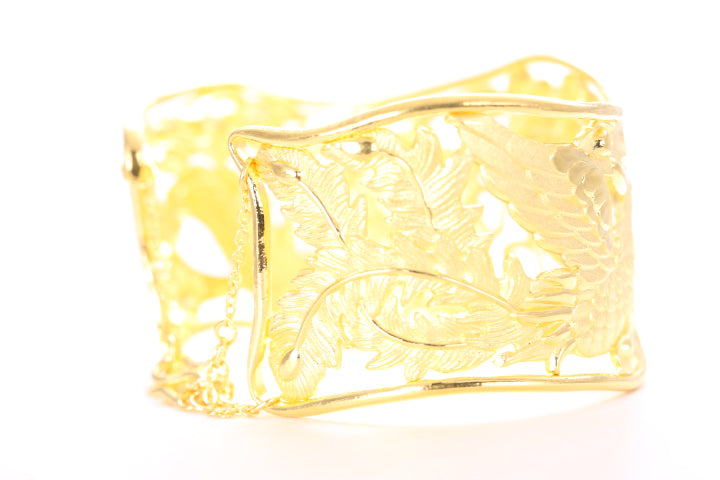 Dragon and Phoenix 24K Gold Cuff