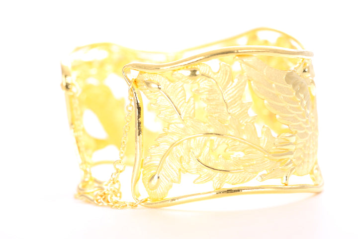 Dragon and Phoenix 24K Gold Cuff