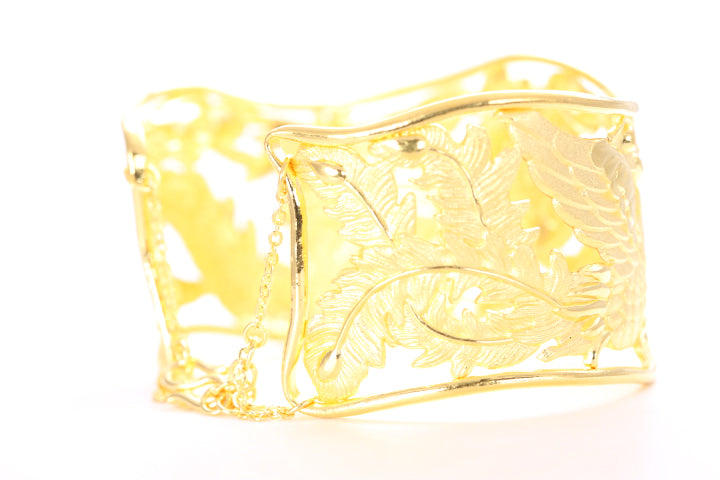 Dragon and Phoenix 24K Gold Cuff