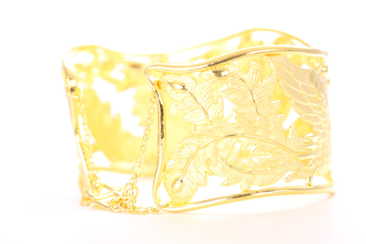 Dragon and Phoenix 24K Gold Cuff