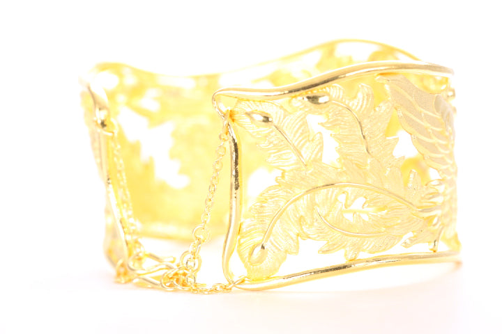 Dragon and Phoenix 24K Gold Cuff