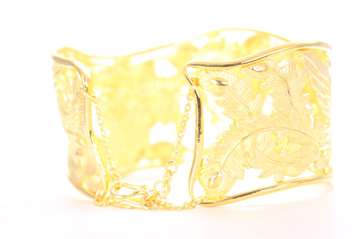 Dragon and Phoenix 24K Gold Cuff