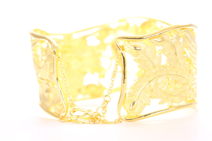 Dragon and Phoenix 24K Gold Cuff