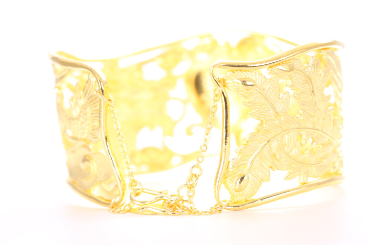 Dragon and Phoenix 24K Gold Cuff