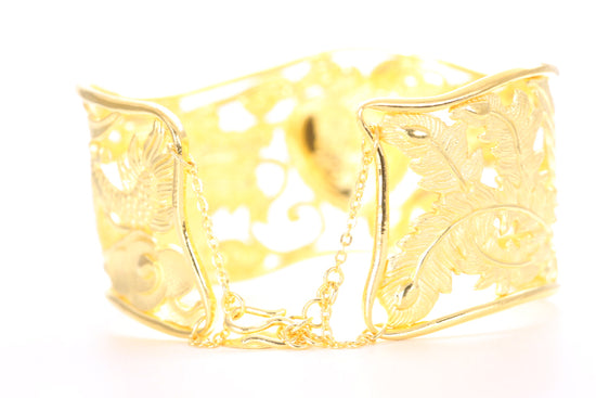 Dragon and Phoenix 24K Gold Cuff