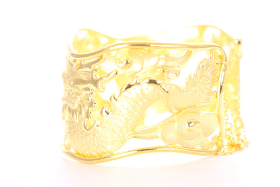 Dragon and Phoenix 24K Gold Cuff