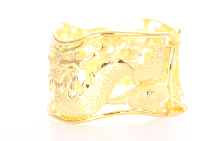 Dragon and Phoenix 24K Gold Cuff