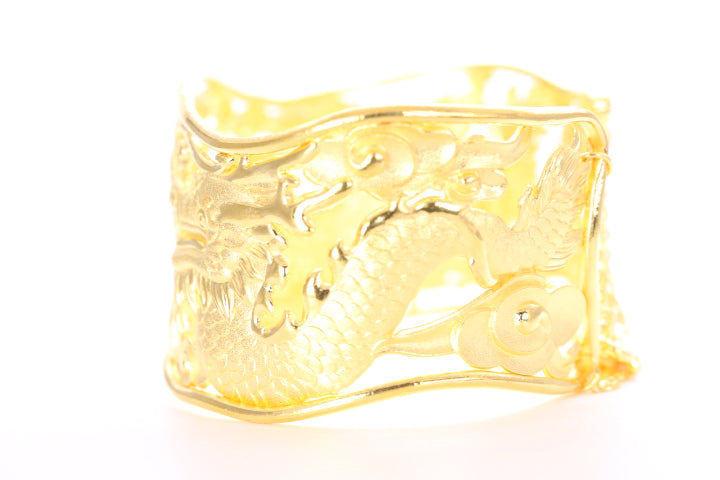 Dragon and Phoenix 24K Gold Cuff