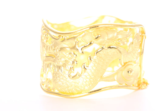 Dragon and Phoenix 24K Gold Cuff