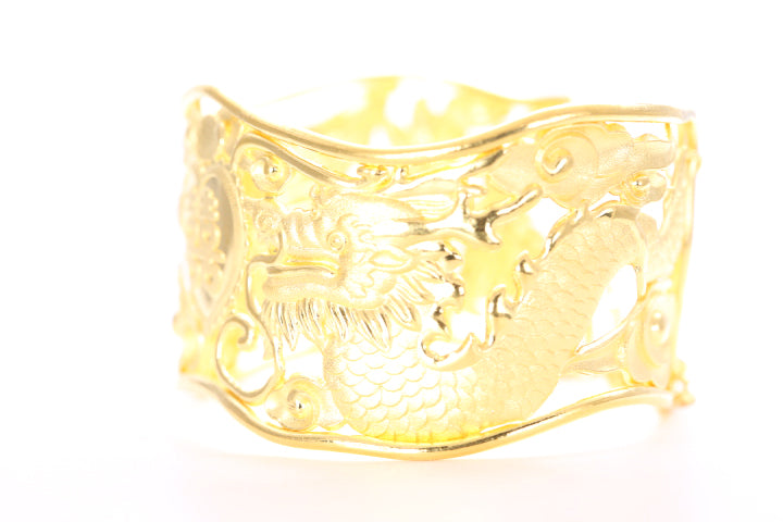 Dragon and Phoenix 24K Gold Cuff