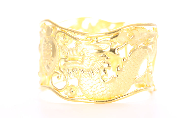 Dragon and Phoenix 24K Gold Cuff