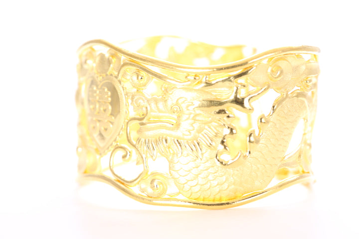 Dragon and Phoenix 24K Gold Cuff