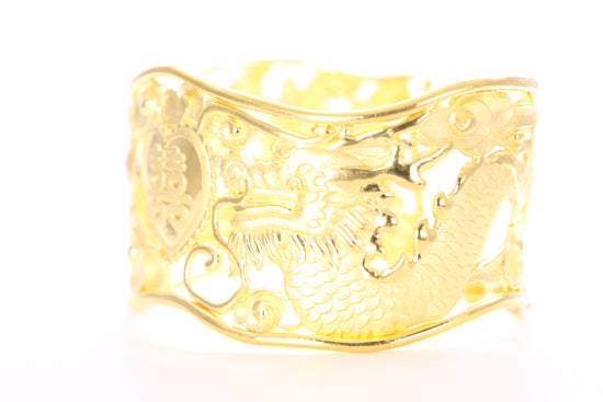 Dragon and Phoenix 24K Gold Cuff