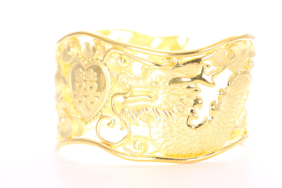 Dragon and Phoenix 24K Gold Cuff