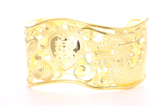 Dragon and Phoenix 24K Gold Cuff