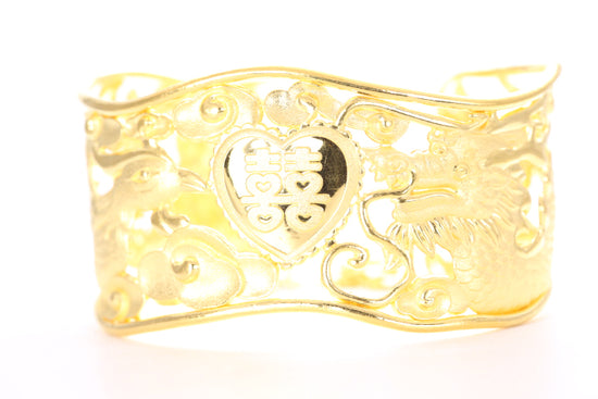 Dragon and Phoenix 24K Gold Cuff