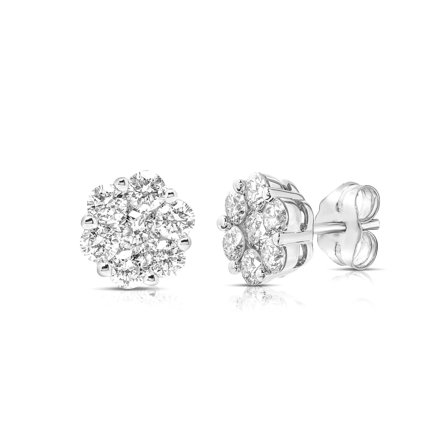 FLOWER CLUSTER 1.00 TCW STUD EARRING