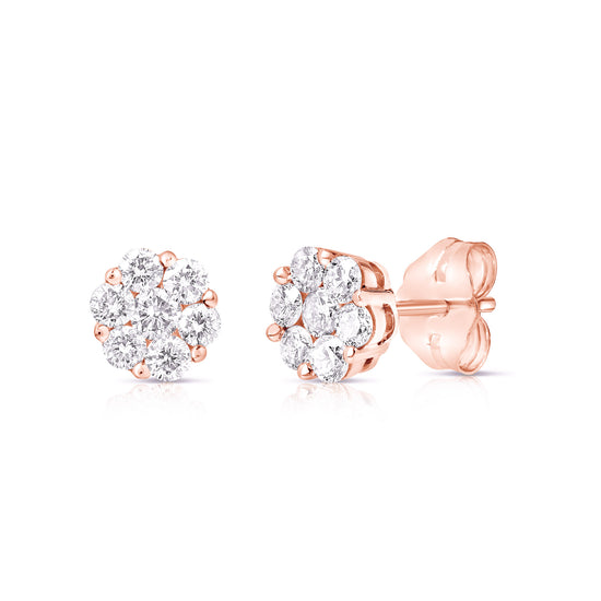 FLOWER CLUSTER .50 TCW STUD EARRING