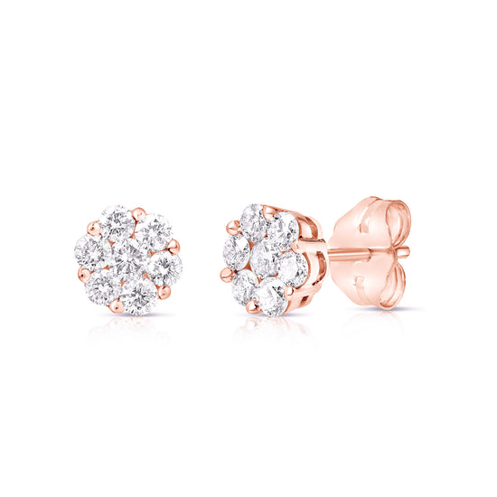 Load image into Gallery viewer, FLOWER CLUSTER .50 TCW STUD EARRING
