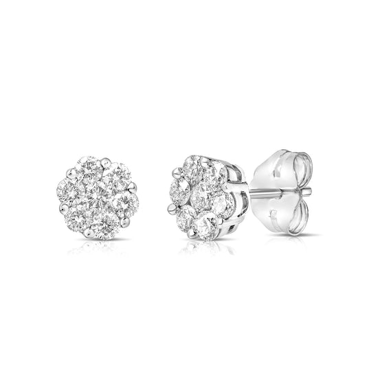 FLOWER CLUSTER .50 TCW STUD EARRING