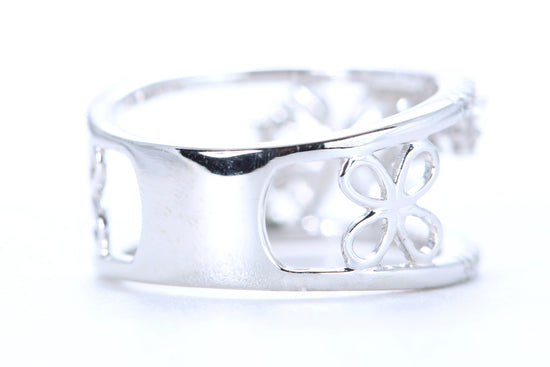 Floral Diamond Ring White Gold