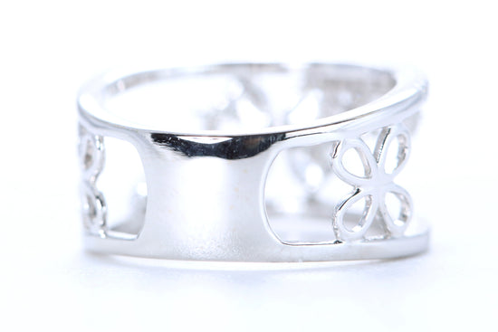 Floral Diamond Ring White Gold