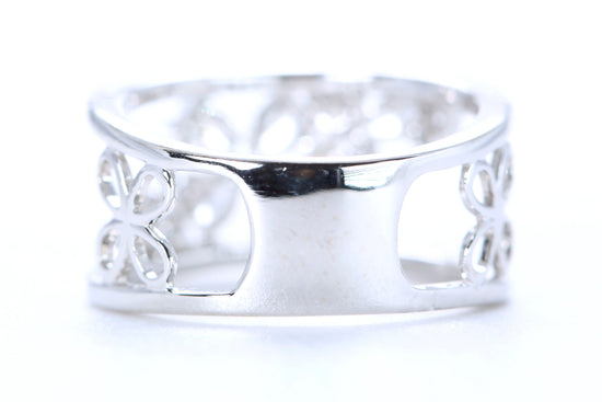 Floral Diamond Ring White Gold