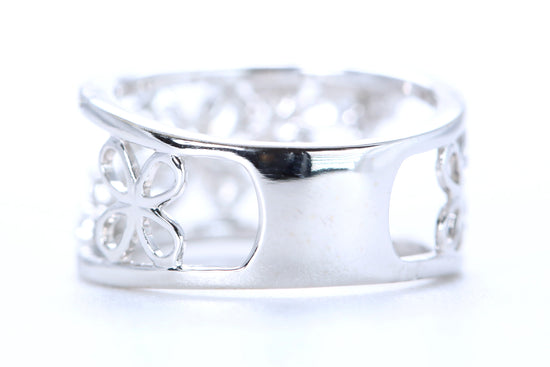 Floral Diamond Ring White Gold